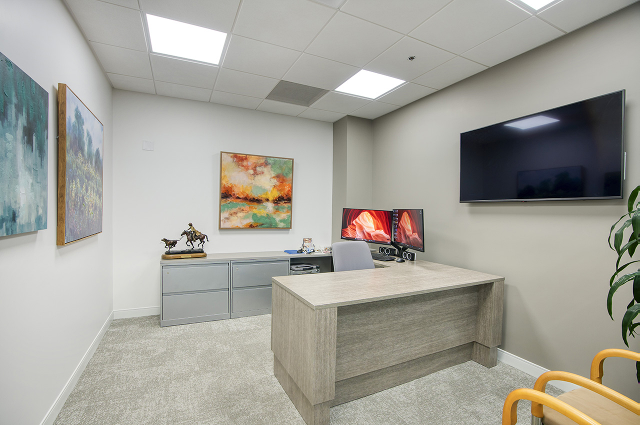 Private office build-out in Phoenix — tenant improvement by the JMG team